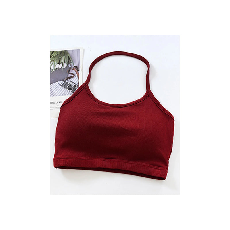 New Chest Pad Beautiful Back Underwear Solid Color Women's Inner Sling Vest One Piece Sleepwear Pajamas Modal Bottom Top