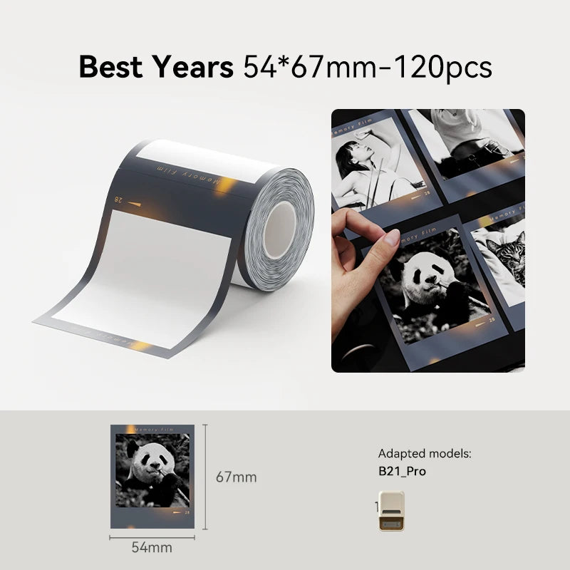 NiiMbot 300 DPI B21 Pro Thermal Printer Cardboard Label High-definition Photo Printing Sticker Photo Paper With Adhesive Backing