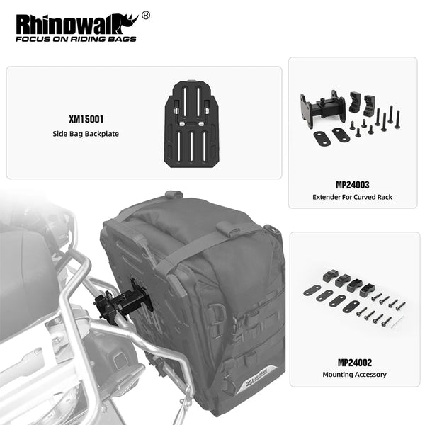 គ្រឿងបន្លាស់កាបូបចំហៀង Rhinowalk សម្រាប់ MJX2004 ដើម្បីដំឡើងកាបូបឱ្យសមនឹងឧបករណ៍ពង្រីករ៉ាក់កោងមិនទៀងទាត់ ជៀសវាងការដំឡើងបំពង់ផ្សែង