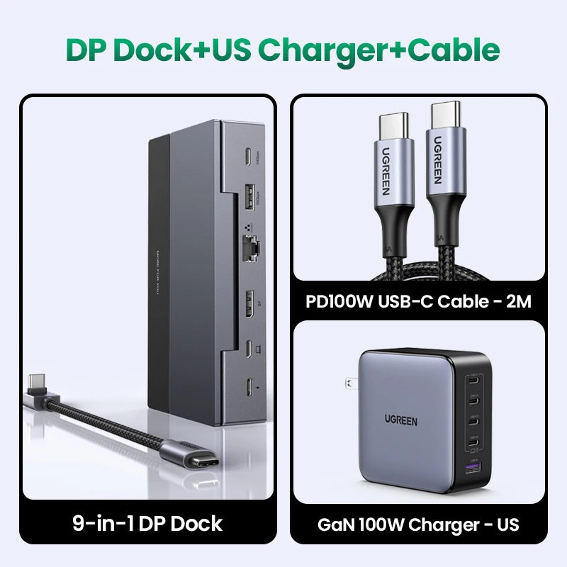 UGREEN Steam Deck Docking Station 10Gbps USB-C to 4K120Hz DisplayPort Gigabit RJ45 PD100W TF/SD for PC iPad Rog Ally/X Legion Go