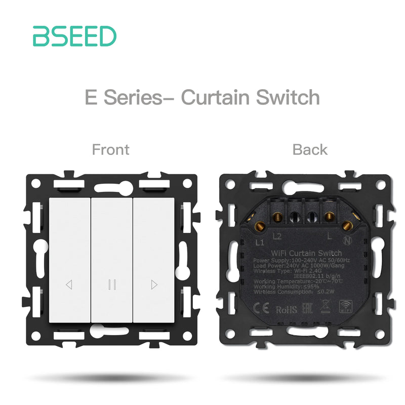 BSEED WIFI Click Switch Function Part Only Glass Frame Smart Light Switch DIY Part Smart Wifi Socket Parts Free Combination