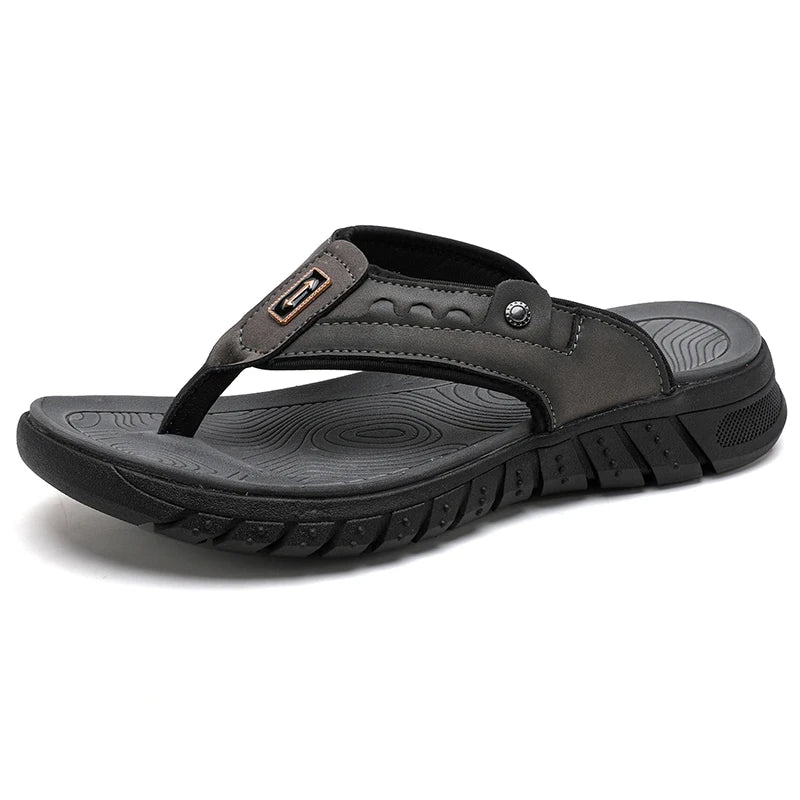 ��� Flip flops summer Men's outdoor thick soled beach shoes breathable cool non slip comfort sandals male casual hiking sandals