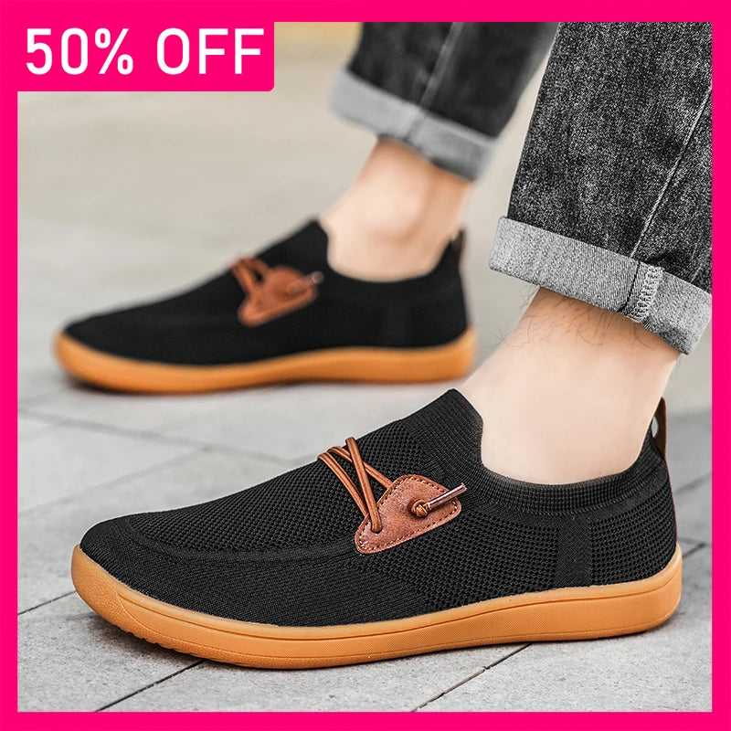 Men Casual Shoes Slip on Breathable Lightweight Mesh Daily Commute Summer Walking Shoes 2026 New Comfortable Flat Tennis Shoes