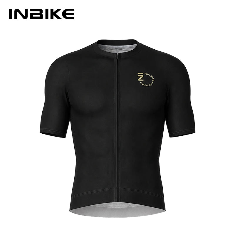 INBIKE Men's Cycling Jersey Short Sleeve Slim Fit Breathable Bike Shirt for Men Road Bike Jersey Biking Clothing Bicycle Shirts