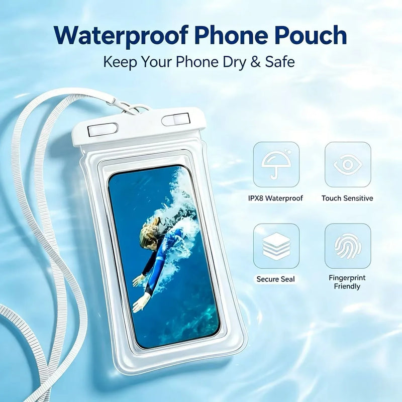 Mobile Phone Waterproof Bag, Touch Screen Waterproof Cover, 8-Level Waterproof Without Airbag, Takeaway Swimming and Drifting Pr
