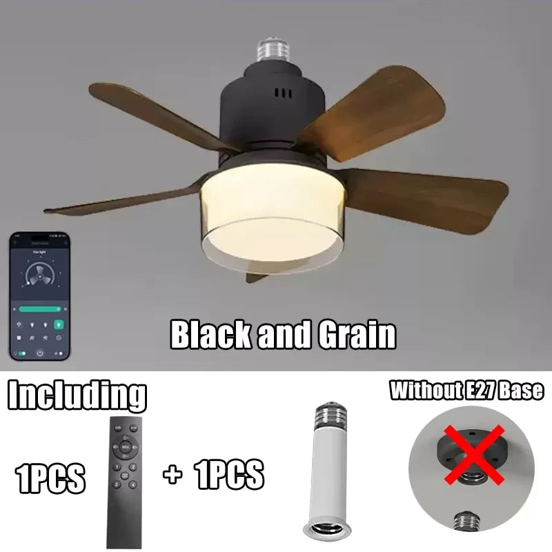 Ceiling Fan With Lamp Modern and Simple Silent Ceiling Fan 4 Speed APP Remote Control Fan Lights for Bedroom Kitchen Living Room