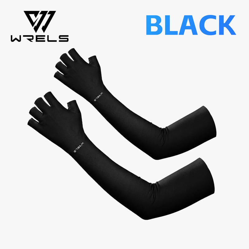 WRELS Anti-UV Cooling ‌Ice Silk Arm Sleeves for Sports Outdoor Sunscreen Arm Protection Gloves Breathable Stretchy Sleeve Cover
