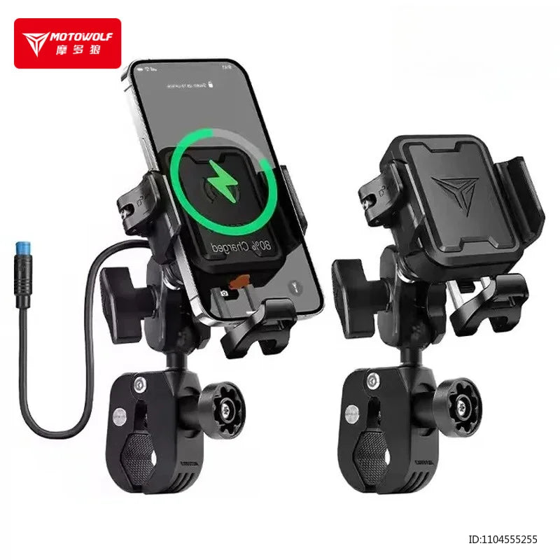 ជើងទ្រទូរស័ព្ទម៉ូតូ MOTOWOLF ដែលអាចស្រូបយកឆក់បាន ប្រឆាំងនឹងចោរកម្ម អាចលៃតម្រូវបាន ជាសកល សម្រាប់ជើងទ្រកង់ ស្កូទ័រ