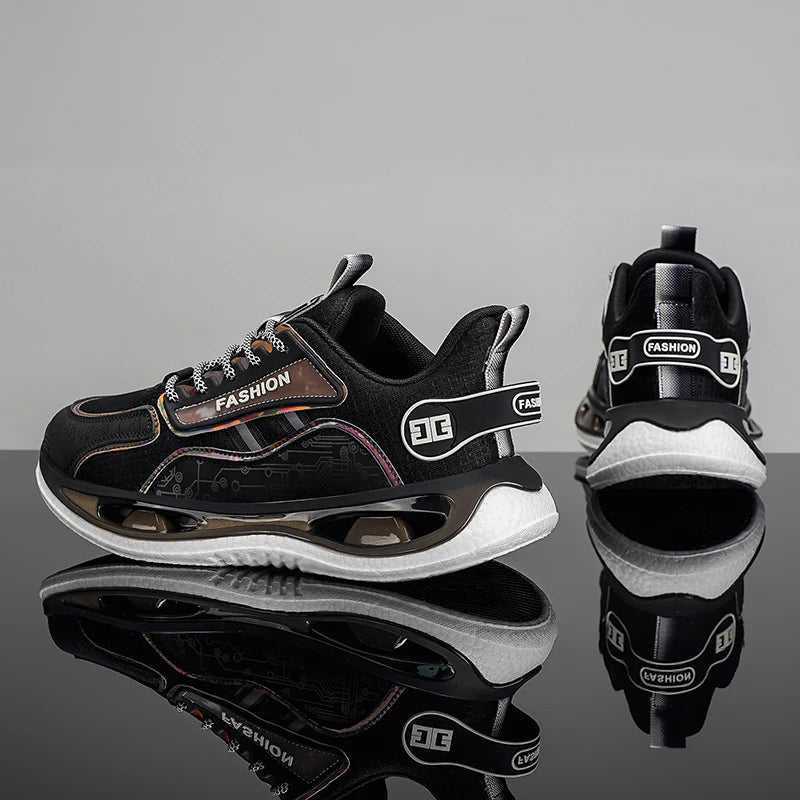 Men's Shock-Absorbing Light Casual Sneakers Spring Summer Soft-Sole Breathable Outdoor Racing Running Shoes Student Speed Sports