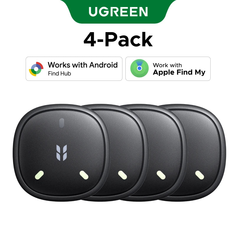 UGREEN FineTrack Mini Duo 2‑in‑1 Global Positioning Tracker, Smart Bluetooth Item Locator,Anti‑Lost Tag for Bags, Keys