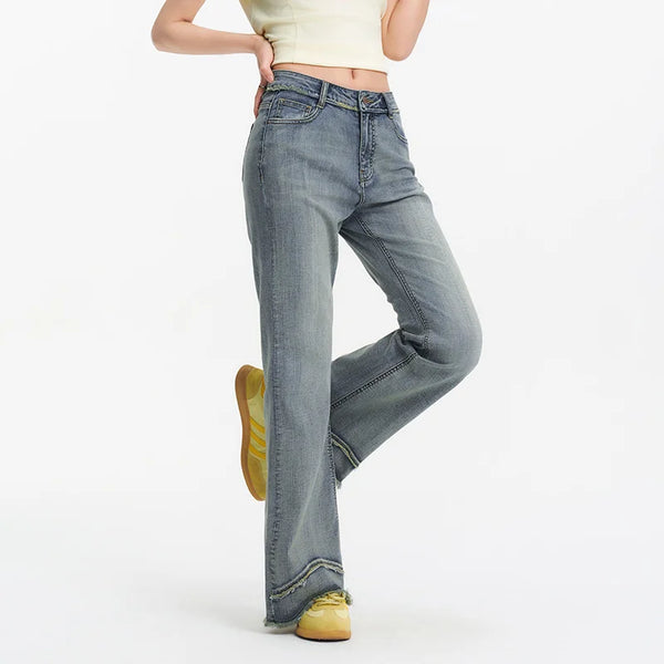 ខោខូវប៊យ Semir សម្រាប់នារី ទាន់សម័យ ប្រវែងជើងវែង បែប Vintage ទាន់សម័យ បែប Street Flare 2026 ម៉ូដសាមញ្ញ ពាក់ប្រចាំថ្ងៃ