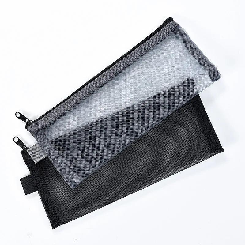 1pc Transparent Mesh Cosmetic bag with Zipper Closure, Lightweight Installation Portable Organizer Travel, Cosmetic bag.