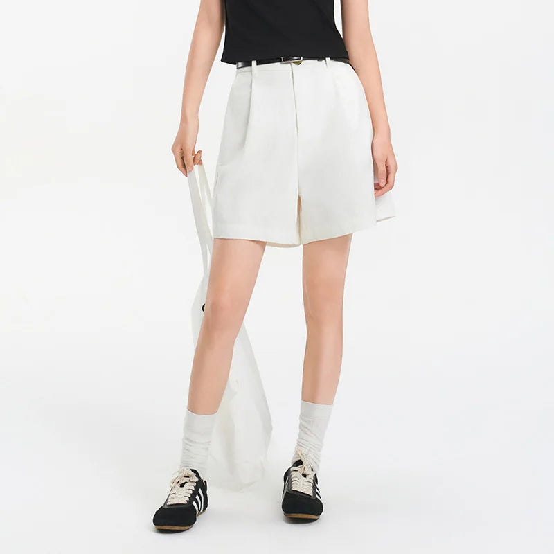 Semir Womens Shorts 2026 Pleated Semi Elastic Waist Loose Slim Fit Versatile Casual Fashion