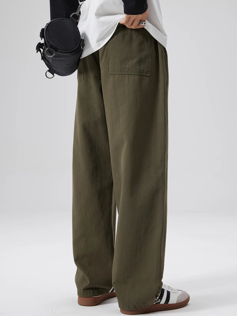 Dukeen 2025 Man Drawcord Pants Korean Trend Style Casual Sweatpants Spring and Autumn Fashion Loose Jogger Men's Clothing