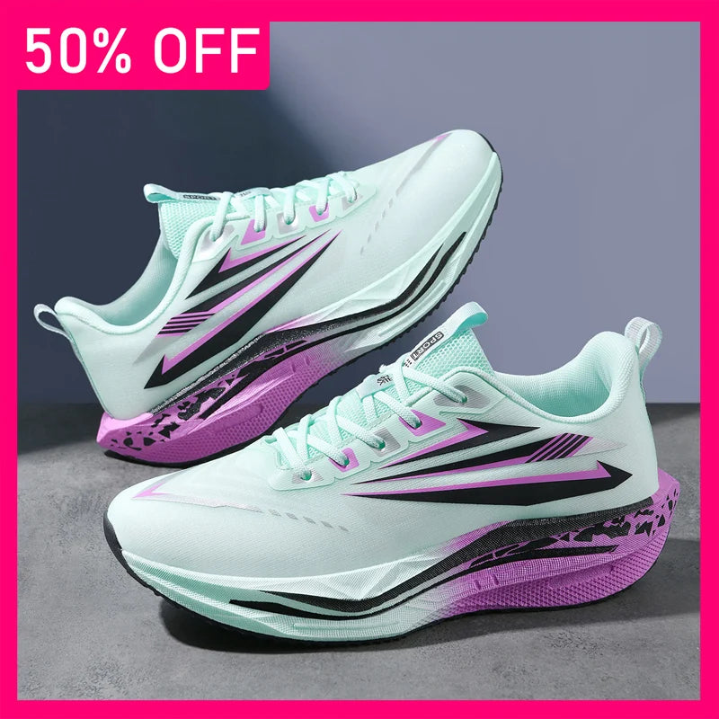 Unisex Sports Shoes Breathable Casual Professional Running Shoes Teenagers Anti Slip Shock-absorbing Thick Soled Training Shoes