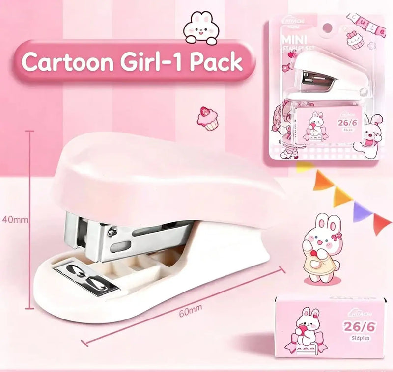 Cartoon Small Stapler for Office Use Learning Stationery And Gift High Appearance Value Fun And Practical Desk Accessory