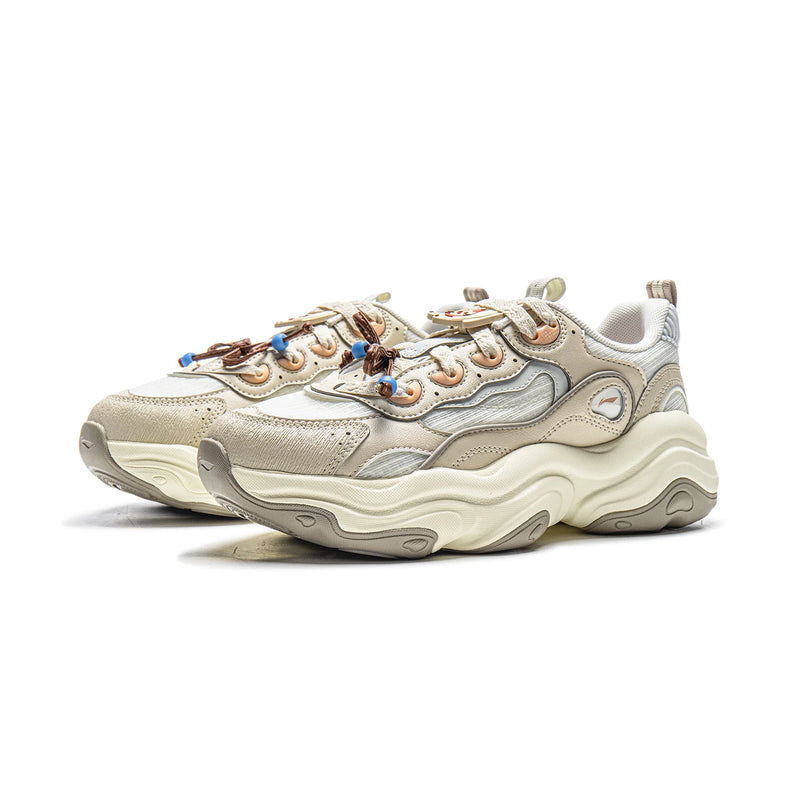 ស្បែកជើង Li-Ning ស្ត្រី MIA របៀបរស់នៅ ពាក់បាន ឆ្លុះបញ្ចាំង បែប Retro ស្បែកជើងកីឡា កែងក្រាស់ LiNing ស្បែកជើងប៉ាតាធម្មតា AGCV276