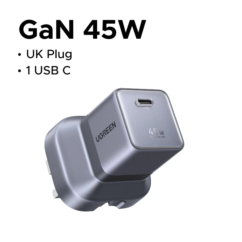 【Ultra Mini】UGREEN Nexode Air  45W GaN Charger USB C Fast Charger PD3.0 PPS For iPhone 18 17 Pro Samsung S26  Tablet Macbook Air