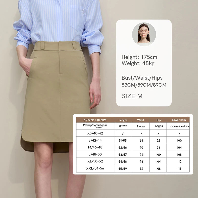 សំពត់ Amii Mid Skirt រដូវក្តៅឆ្នាំ ២០២៦ ថ្មី ស្ទីលសម្លៀកបំពាក់ធ្វើការធម្មតា សំពត់រាងអក្សរ A របស់ស្ត្រី រឹងមាំ ងាយស្រួលប្រើ ចំហៀង សម្លៀកបំពាក់ស្ត្រី 12642098