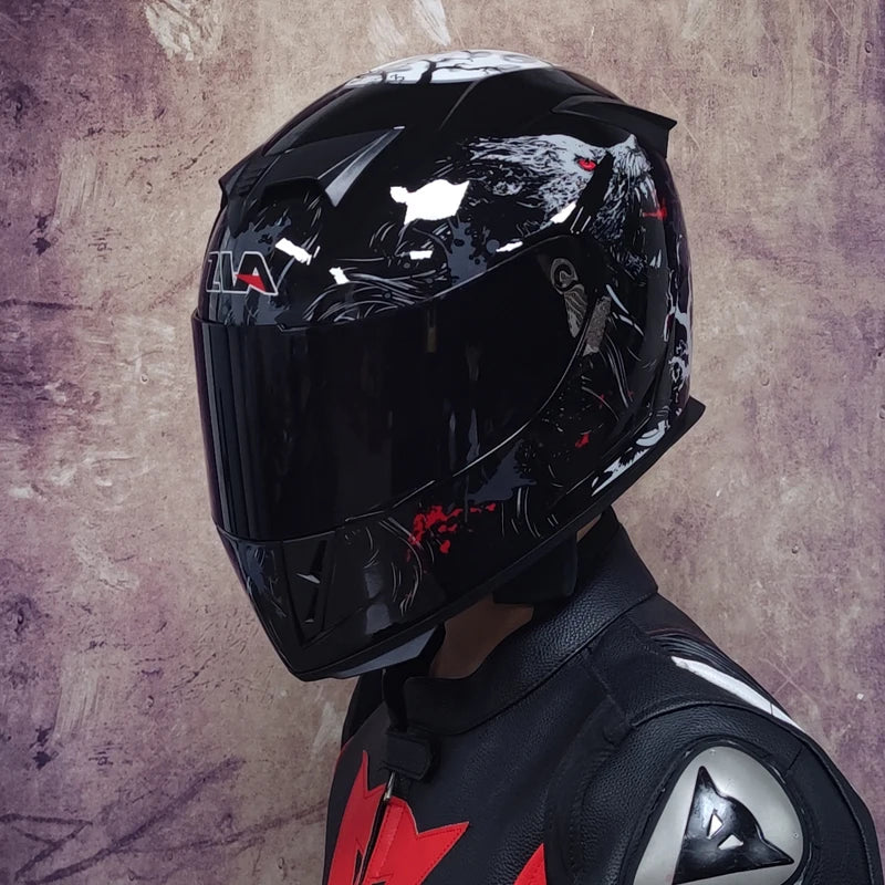 AIS Motorcycle Helmet cool Modular Moto Helmet With Inner Sun Visor Safety Double Lens Racing Full Face the Helmet Moto Helmet