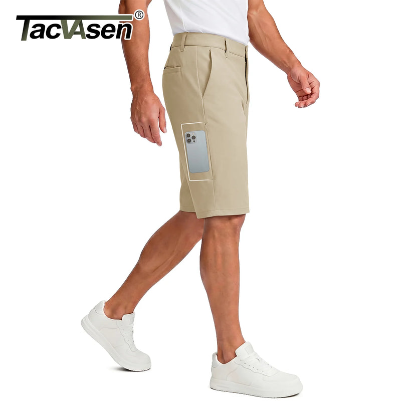 TACVASEN Men's Golf Shorts with 6 Pockets 11 inch Inseam Quick Dry Stretch Casual Work Dress Hiking Shorts for Men Waterproof