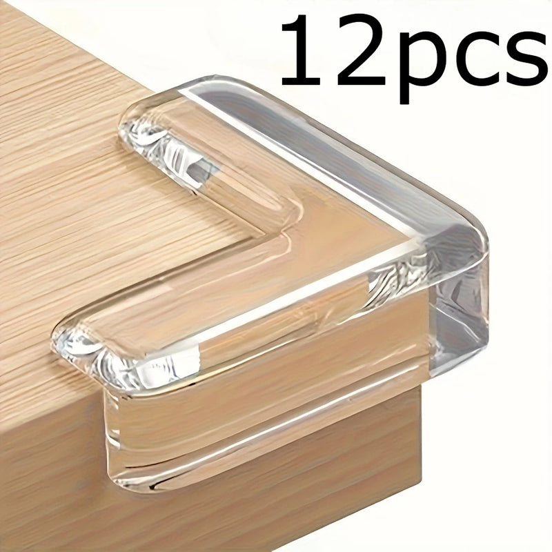 4/8/12pcs Transparent Silicone Corner Protector Set, Safe Edge Guards for Power Outlets and Table Corners