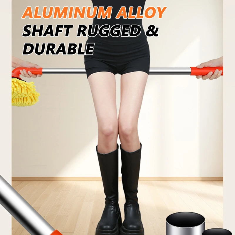SEAMETAL Upgrade Car Washer Mop Brush 360 Rotatable Double Brush Head 3 Section Telescopic Design for Car Roof Window Cleaning