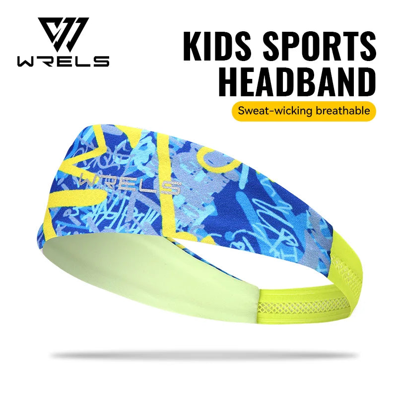 WRELS Kids Headband Children Sweatband Soft Cotton Non Slip Breathable Elastic Hair Band Boys Girls Soccer Basketball Athletic