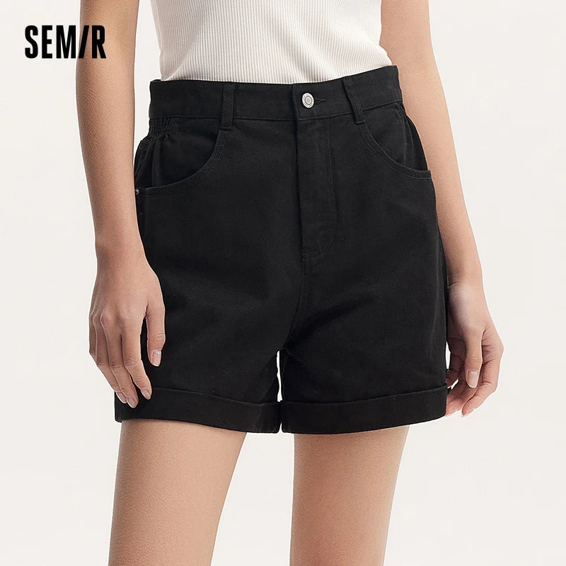 Semir Casual Pants Women Simple And Clever Design 2024 Summer New Fashionable Folded Hem Shorts For Petite Figures