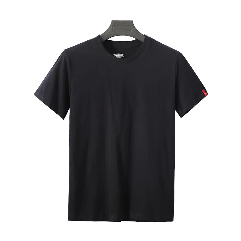 DUKEEN 200G Pure Cotton T Shirts for Men 2024 Summer Fashion Solid Color Crew-Neck Short Sleeve Tees Basic Tops Men's Clothing