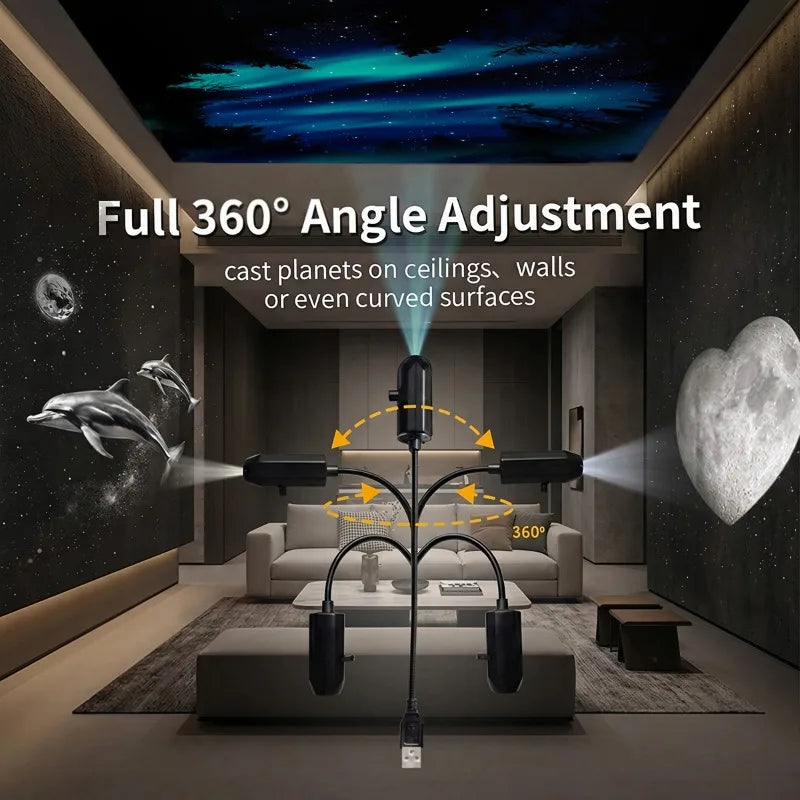 ភ្លើងបញ្ចាំង USB អំពូល LED ពេលយប់ 5V ភ្លើងពេលយប់ដោត USB រចនាលំនាំផ្កាយ Galaxy បុណ្យណូអែល ការបញ្ចាំងសម្រាប់ពិដានជញ្ជាំង