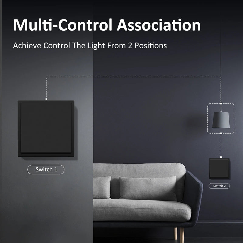 BSEED E Series 1/2/4/8 Packs 1Gang 2Way Button Light Switch Bulk Set Plastic Frame Wall Light Switch On Off For Stairs