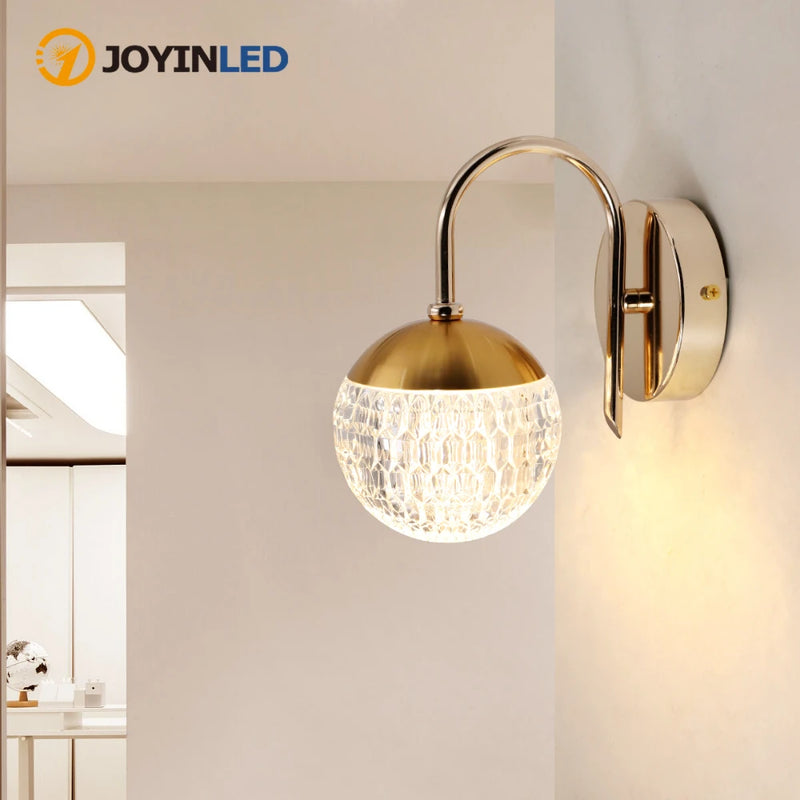 JOYINLED LED Bedside Bedroom Wall Lamp Living Room Nordic Creative Wall Sconce Lighting Decor Living Room Acrylic Wall Lamp