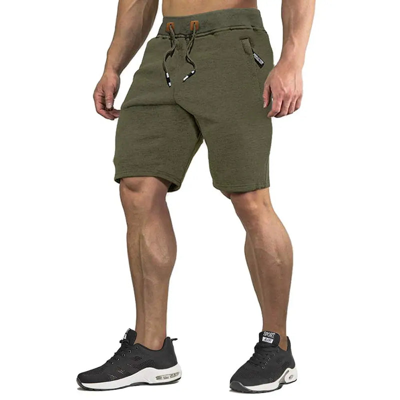 TACVASEN Summer Cotton Running Track Shorts Mens Casual Jogger Shorts Elastic Waist Athletic Workout Zipper Pockets Short Pants
