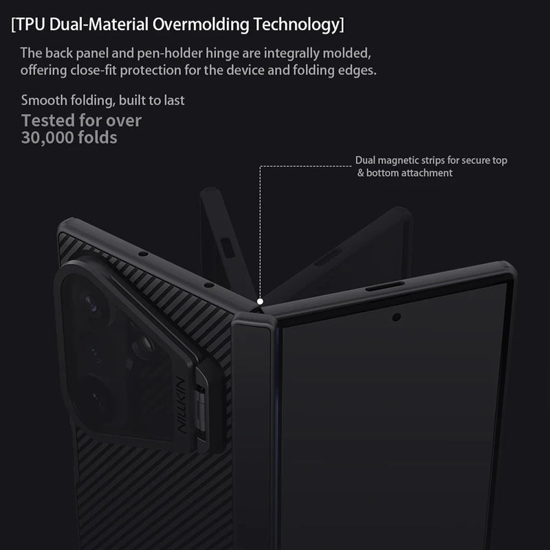 NILLKIN For Samsung Galaxy Z Fold 8 Ultra Magsafe Case with S-Pen Camshield Prop Magnetic Back Cover with Stand for Fold 8 Ultra