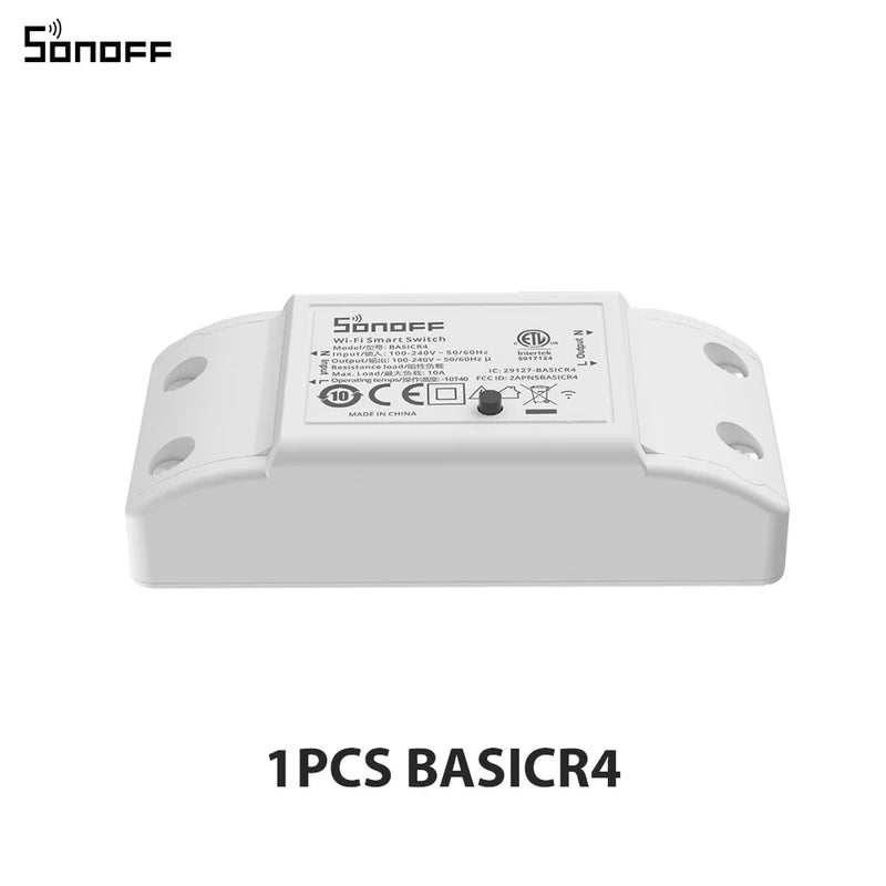 1-10PCS SONOFF BASICR4 WiFi Smart Switch ESP32 Magic Switch Mode Reliable Safe EWeLink Remote Control with S-MATE2 Alexa Google