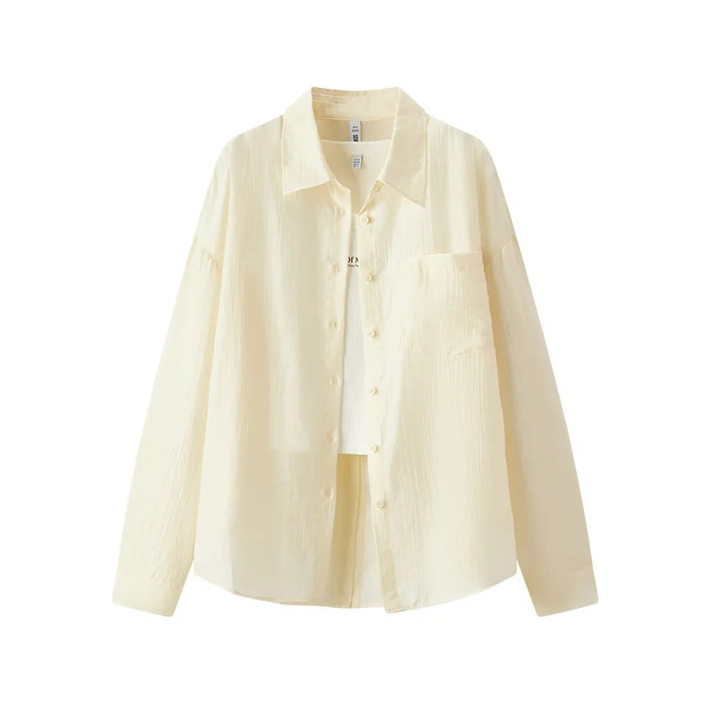 Semir Women Shirt Textured 2026 Loose Fit Two Piece Set Urban Casual Everyday Style Soft Comfortable Daily Wear