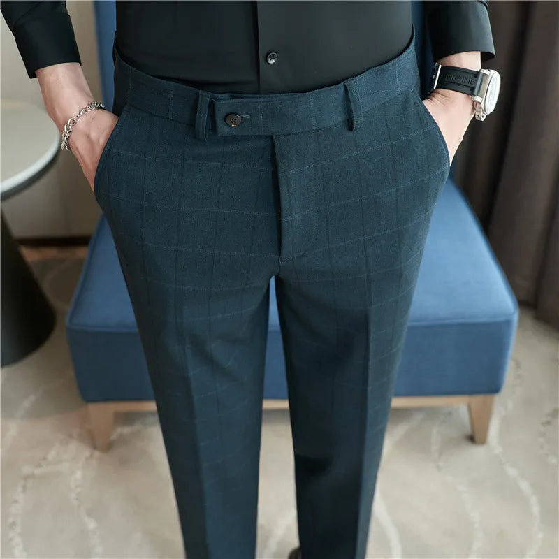 2026 Men's Winter Woolen Office Suit Pants, Slim British Style Wool Business Formal Dress Trousers, Asian Size 29-36, 2025 New