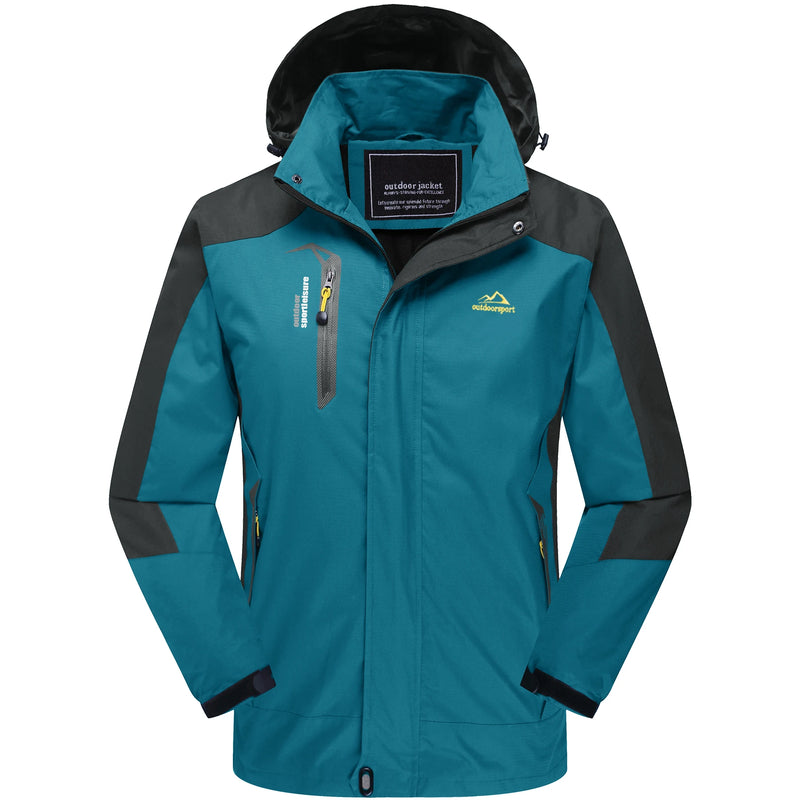 TACVASEN Outdoor Hiking Jacket Windbreaker Men's Hooded Trekking Coat Waterproof Mountain Work Outer Shell  Outwear with Pocket