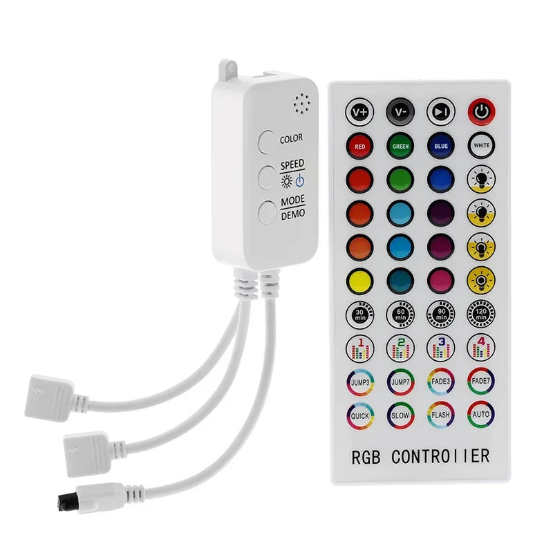 JOYINLED Music RGB Led Controller DC5-24V Bluetooth Control 40 Keys 16 Million Colors with Timer Mode