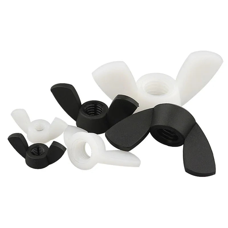 M3 M4 M5 M6 M8 M10 M12 Black White Nylon Nut Wingnut Butterfly Nut Plastic Wing Nuts