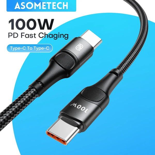 ខ្សែសាក USB Type C ដល់ USB C 100W PD សាកលឿន ខ្សែសាកទិន្នន័យ សម្រាប់ Macbook Samsung Huawei Xiaomi Type-C USB C Cable 3M