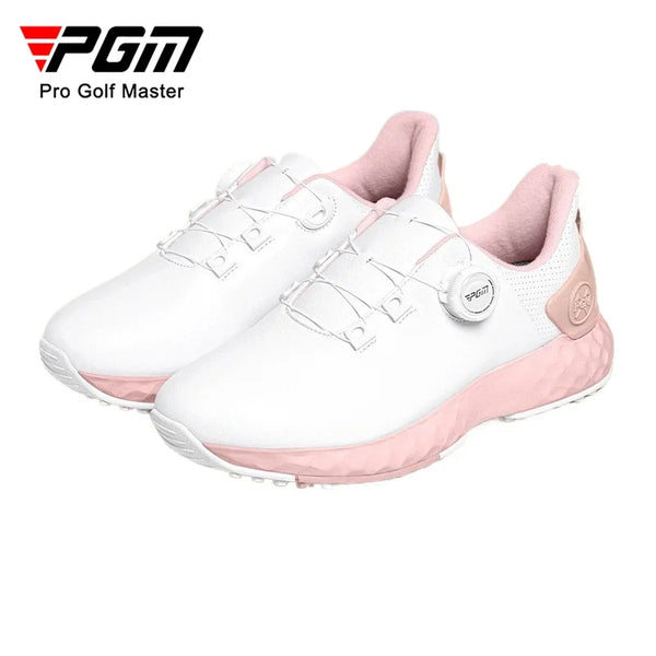 PGM Golf Sneakers Women's Lightweight Knob Comfortable Cushioning Nailless Waterproof Anti Slip Sports Shoes XZ381