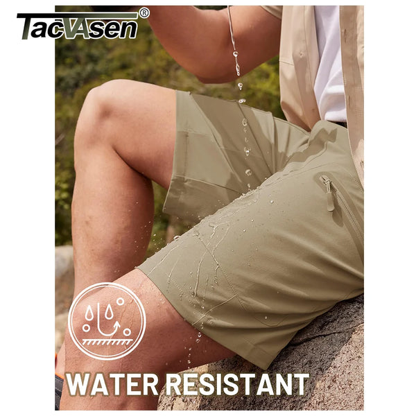 TACVASEN Summer Cargo Shorts Men's Quick Dry Hiking Fishing Shorts Multi-pockets Stretch Waist Casual Shorts Outdoor Male