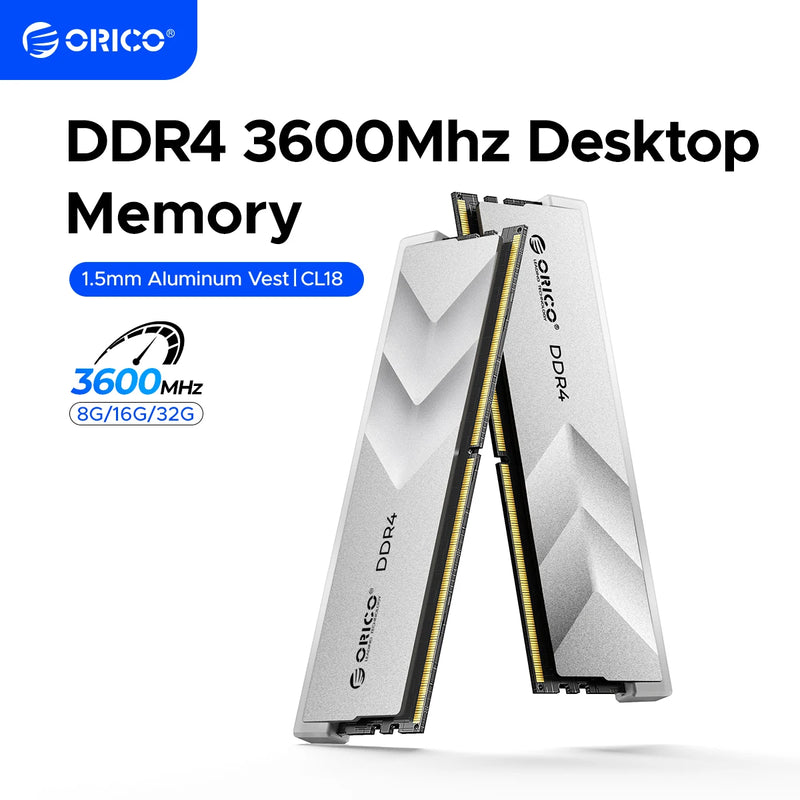 ORICO DDR4 RAM 32GB 3200MHz 3600MHz CL18-22-22-42 1.35V 3200MHz CL16-20-20-40  Intel AMD Desktop Computer Memory Gaming