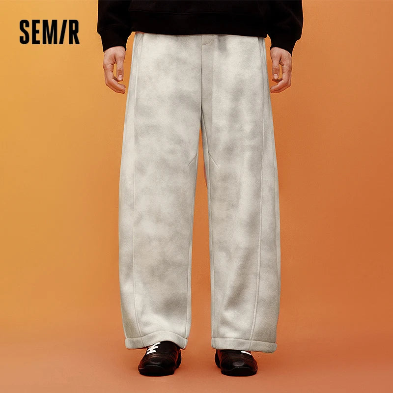 ខោបុរស Semir រាងរលុងជើងកោង លាងសម្អាតពណ៌ 2026 ថ្មីសម្រាប់ពាក់ប្រចាំថ្ងៃរដូវរងា រចនាប័ទ្មទីក្រុង ធម្មតា អាកាសធាតុត្រជាក់ ស្រទាប់