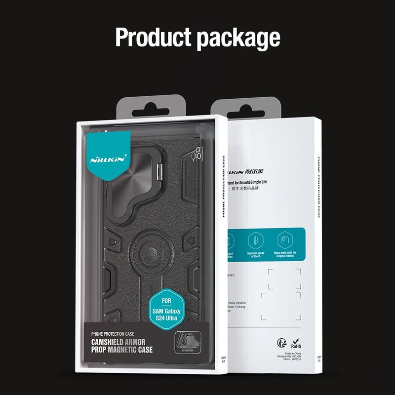 For Samsung Galaxy S24 Ultra Case NILLKIN CamShield Armor Prop Flip Lens Bracket Case With Kickstand For Samsung S24 Ultra Cover