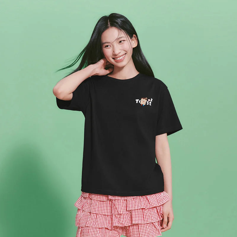 Semir Women Tshirt Cotton Embroidered Fashion Pattern Casual Versatile Top 2026 Summer Simple Style Daily Comfort Wear