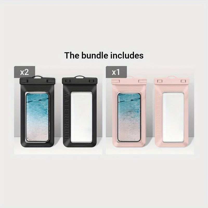 1pc Extra-Large Waterproof Phone Pouch Touch Screen Compatible Floating Dry Bag for Swimming,Snorkeling,Take Photos Underwater