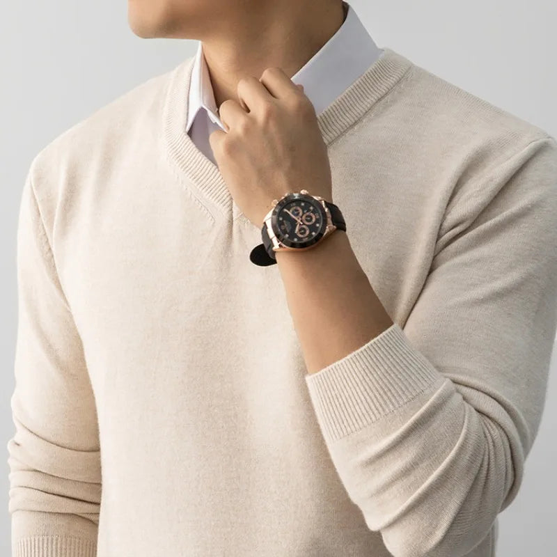 Men's V-Neck Sweater, Old Money Style, Soft Wool-Like Fabric, Wool-Like Touch 5 Colors